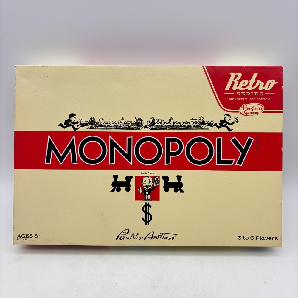 Monopoly Retro Series 1935 Edition COMPLETE Hasbro Gaming 2015 Crossword Game